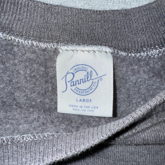 Vintage Pannill Sweatshirt Mens Large Gray Crewneck Pullover Raglan USA Blank - Picture 4 of 7